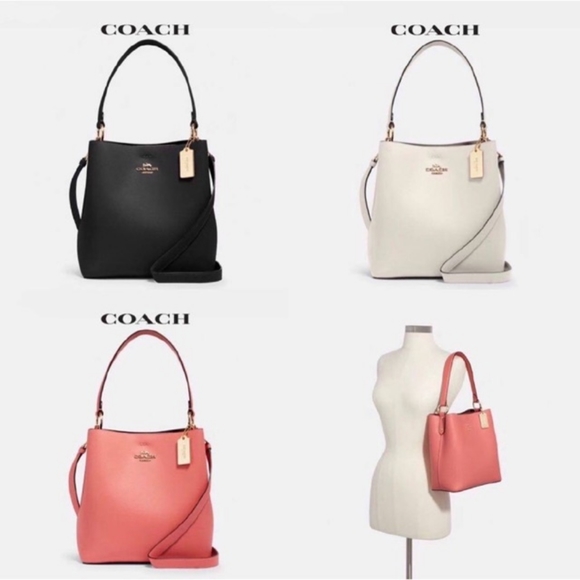 COACH 91122 LEATHER TOWN BUCKET BAG TANGERINE TAUP - Picture 9 of 10